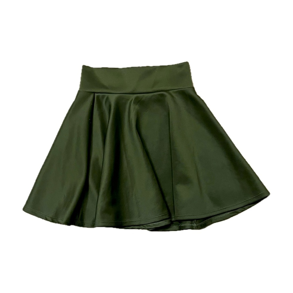 Green A-Line Flared Skater Skirt